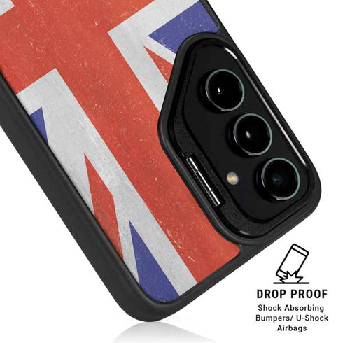United Kingdom Flag Distressed Galaxy S26 Kickstand Case