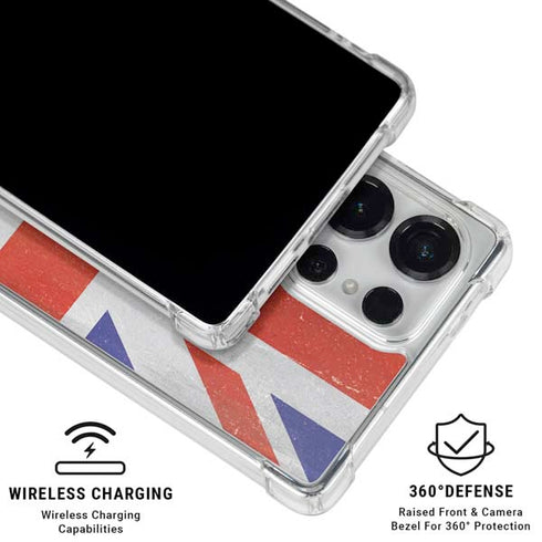 United Kingdom Flag Distressed Galaxy S26 Ultra Clear Case
