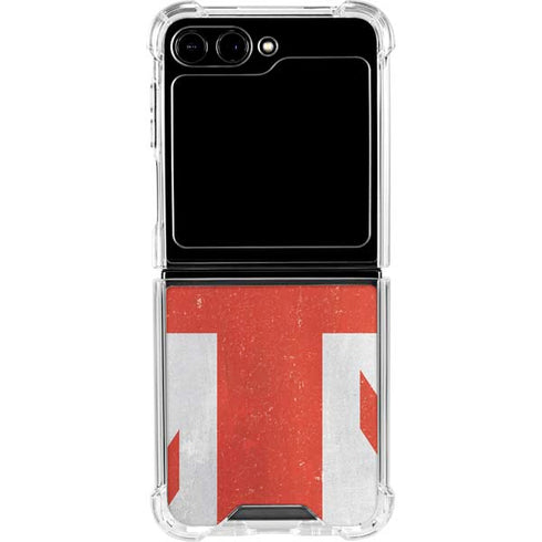 United Kingdom Flag Distressed Galaxy Z Flip6 Clear Case