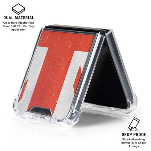 United Kingdom Flag Distressed Galaxy Z Flip6 Clear Case