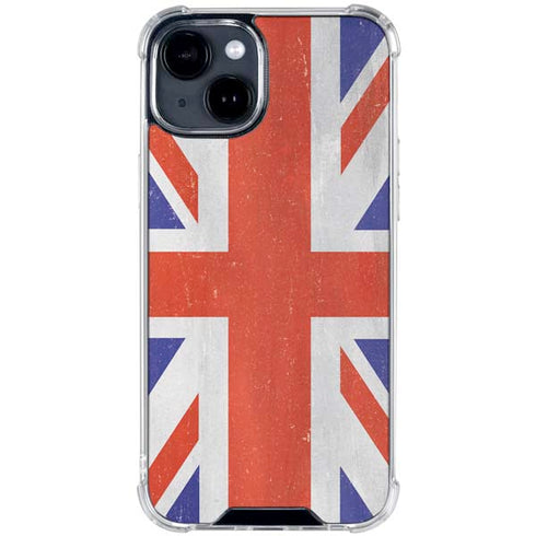 United Kingdom Flag Distressed iPhone 15 Clear Case