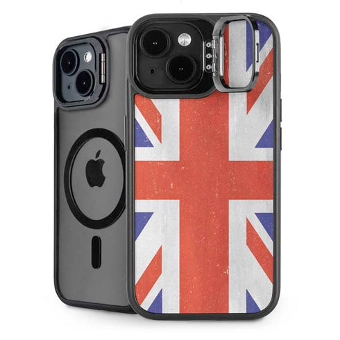 United Kingdom Flag Distressed iPhone 15 Plus Kickstand Case