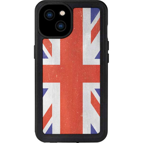 United Kingdom Flag Distressed iPhone 15 Plus Waterproof Case