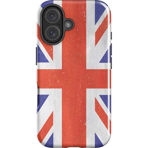 United Kingdom Flag Distressed iPhone 16 Impact Case