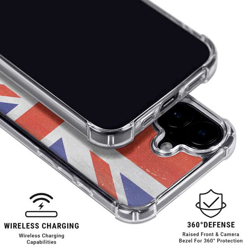 United Kingdom Flag Distressed iPhone 16 MagSafe Case