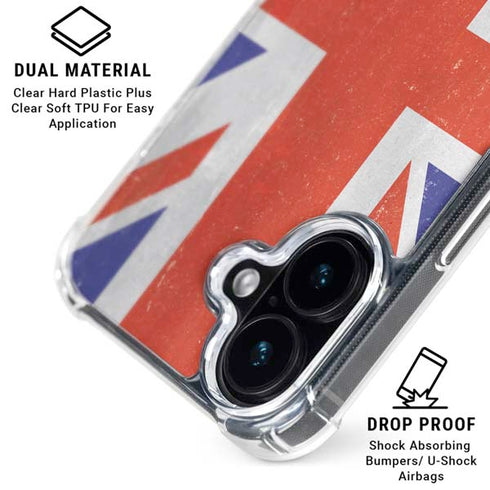 United Kingdom Flag Distressed iPhone 16 MagSafe Case