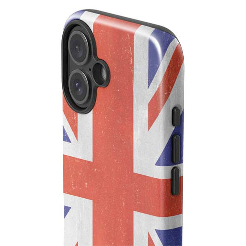 United Kingdom Flag Distressed iPhone 16 Plus Impact Case
