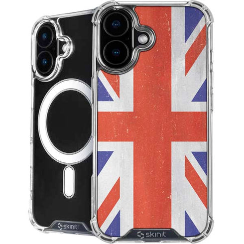 United Kingdom Flag Distressed iPhone 16 Plus MagSafe Case