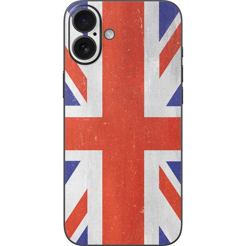 United Kingdom Flag Distressed iPhone 16 Plus Skin