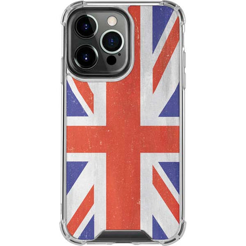 United Kingdom Flag Distressed iPhone 16 Pro Clear Case