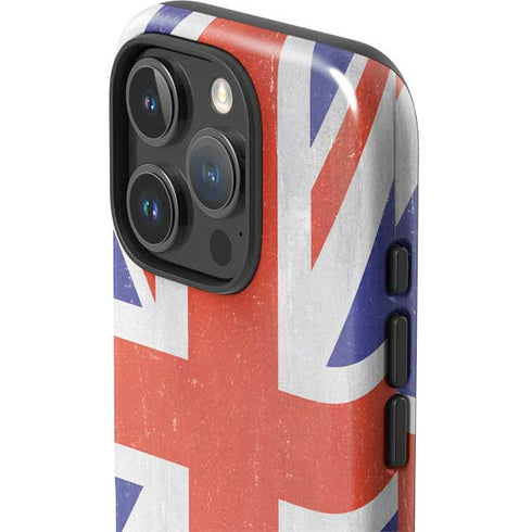 United Kingdom Flag Distressed iPhone 16 Pro Impact Case