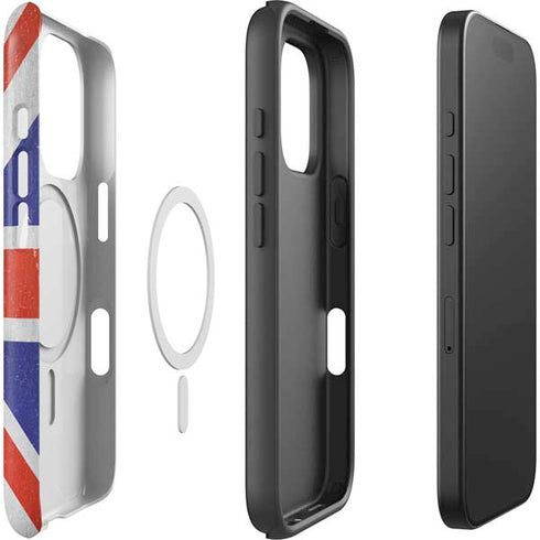 United Kingdom Flag Distressed iPhone 16 Pro Magsafe Impact Case