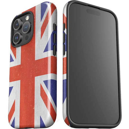 United Kingdom Flag Distressed iPhone 16 Pro Max Impact Case