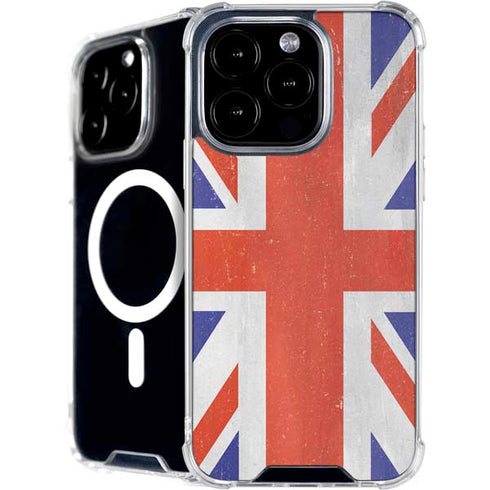 United Kingdom Flag Distressed iPhone 16 Pro Max MagSafe Case