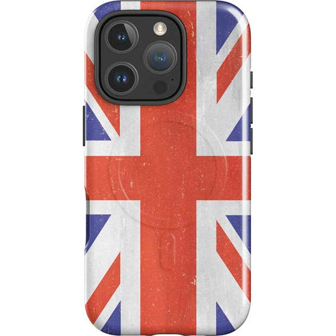 United Kingdom Flag Distressed iPhone 16 Pro Max Magsafe Impact Case