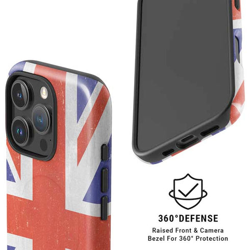 United Kingdom Flag Distressed iPhone 16 Pro Max Magsafe Impact Case