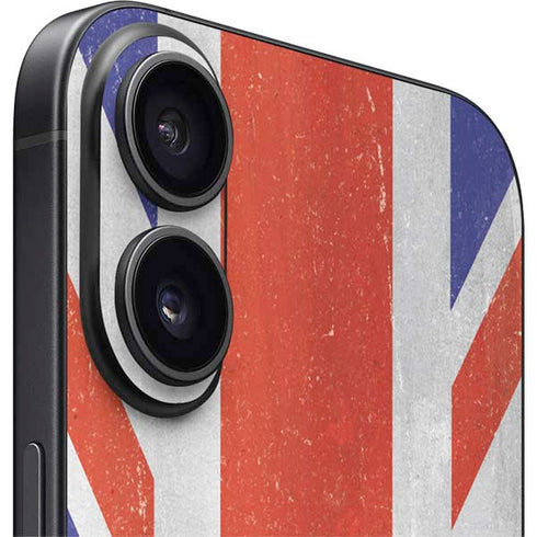 United Kingdom Flag Distressed iPhone 16 Skin