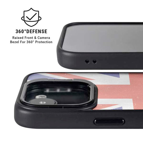 United Kingdom Flag Distressed iPhone 16e Kickstand Case