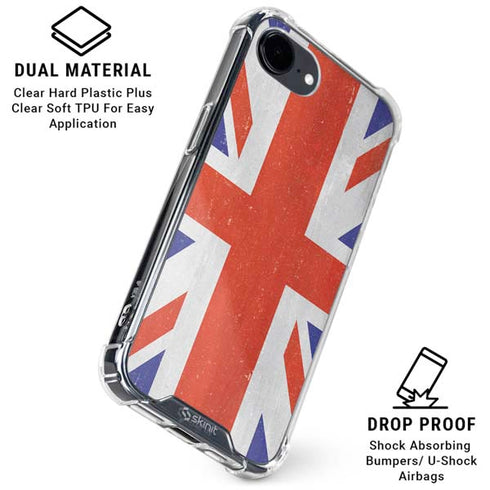 United Kingdom Flag Distressed iPhone 16e Clear Case