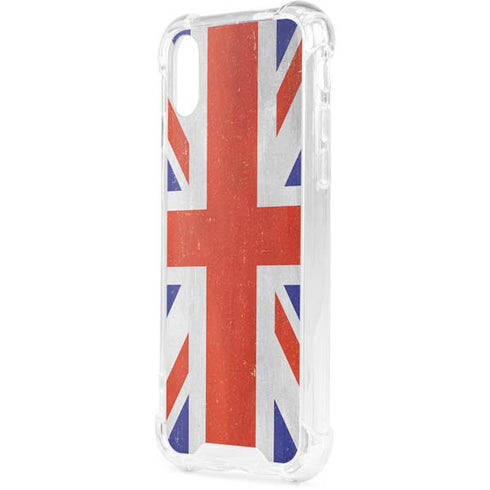 United Kingdom Flag Distressed iPhone XS Clear Case