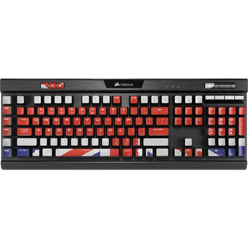 United Kingdom Flag Distressed K95 RGB PLATINUM Mechanical Gaming Keyboard Skin