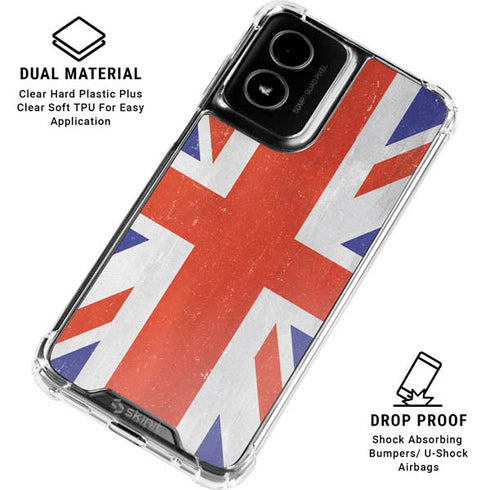 United Kingdom Flag Distressed Moto G Power 5G (2024) Clear Case