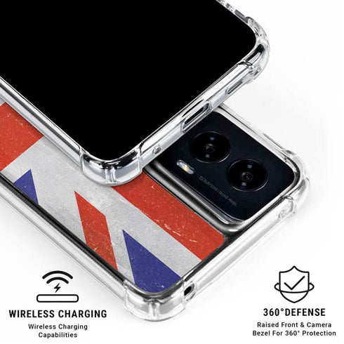 United Kingdom Flag Distressed Moto G Power 5G (2024) Clear Case