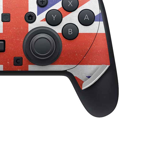 United Kingdom Flag Distressed Nintendo Switch 2 (2025) Pro Controller Skin
