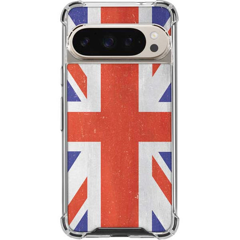United Kingdom Flag Distressed Pixel 9/9 Pro Clear Case