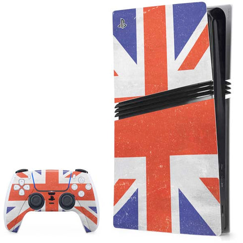 United Kingdom Flag Distressed PS5 Pro Bundle Skin