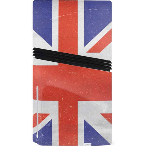 United Kingdom Flag Distressed PS5 Pro Disk Console Skin