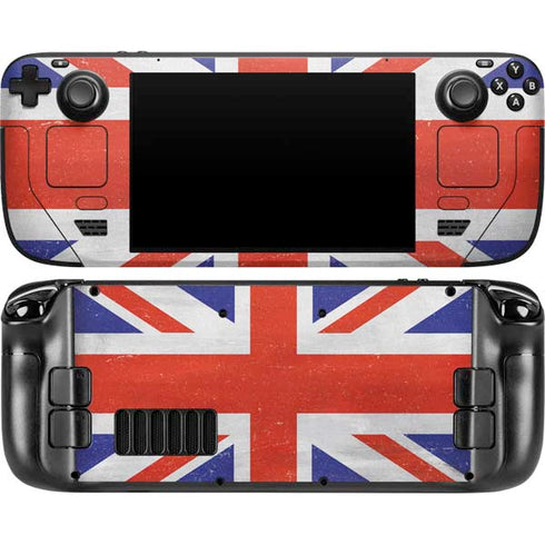 United Kingdom Flag Distressed Steam Deck Handheld Gaming Computer OLED Skin
