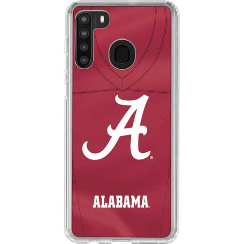 University of Alabama Maroon Jersey Galaxy A21 Clear Case