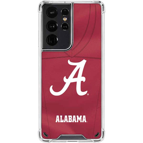 University of Alabama Maroon Jersey Galaxy S21 Ultra 5G Clear Case