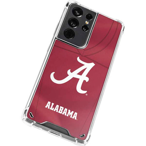 University of Alabama Maroon Jersey Galaxy S21 Ultra 5G Clear Case
