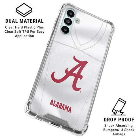 University of Alabama White Jersey Galaxy A13 5G Clear Case