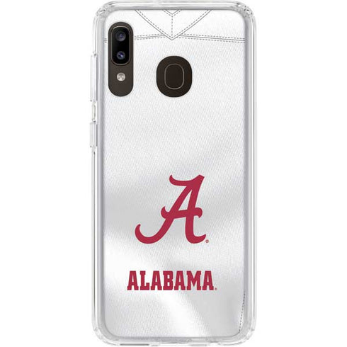 University of Alabama White Jersey Galaxy A20 Clear Case