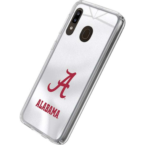 University of Alabama White Jersey Galaxy A20 Clear Case