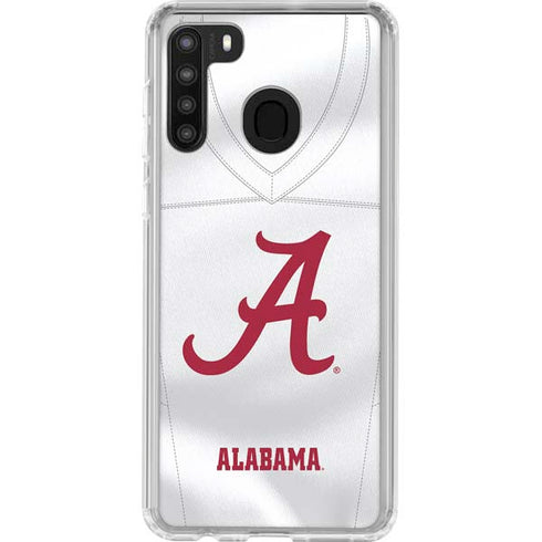 University of Alabama White Jersey Galaxy A21 Clear Case