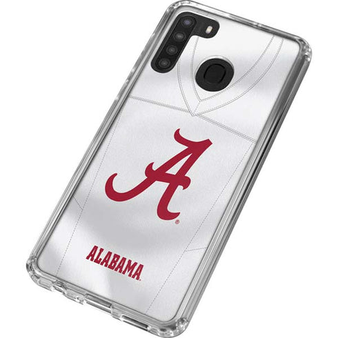 University of Alabama White Jersey Galaxy A21 Clear Case