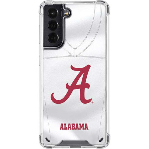 University of Alabama White Jersey Galaxy S21 5G Clear Case