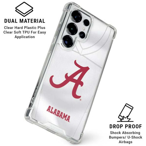 University of Alabama White Jersey Galaxy S25 Ultra Clear Case