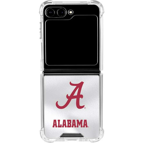University of Alabama White Jersey Galaxy Z Flip5 5G Clear Case