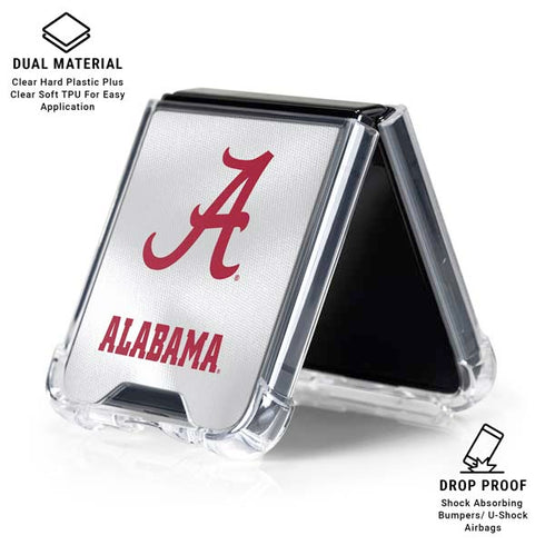 University of Alabama White Jersey Galaxy Z Flip6 Clear Case