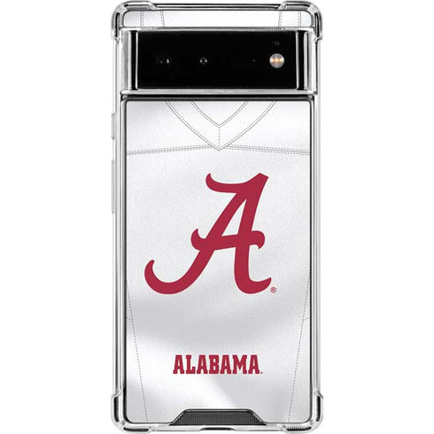 University of Alabama White Jersey Google Pixel 6 Clear Case