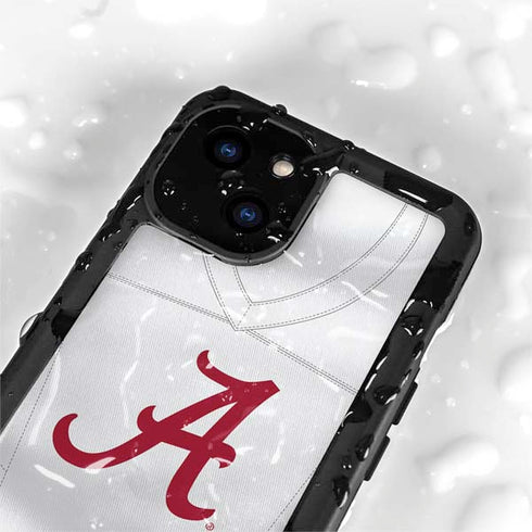 University of Alabama White Jersey iPhone 15 Plus Waterproof Case