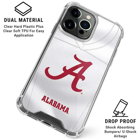 University of Alabama White Jersey iPhone 15 Pro Clear Case