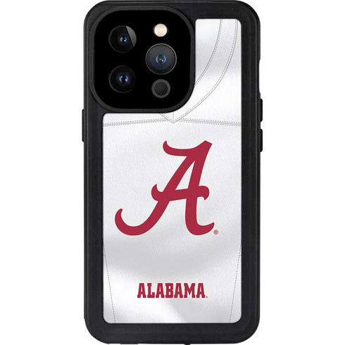 University of Alabama White Jersey iPhone 15 Pro Waterproof Case