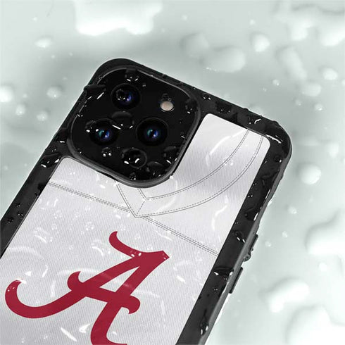 University of Alabama White Jersey iPhone 15 Pro Waterproof Case