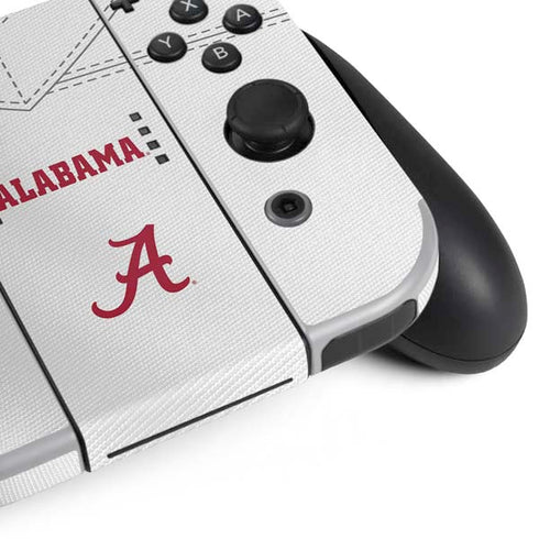 University of Alabama White Jersey Nintendo Switch OLED (2021) Skin
